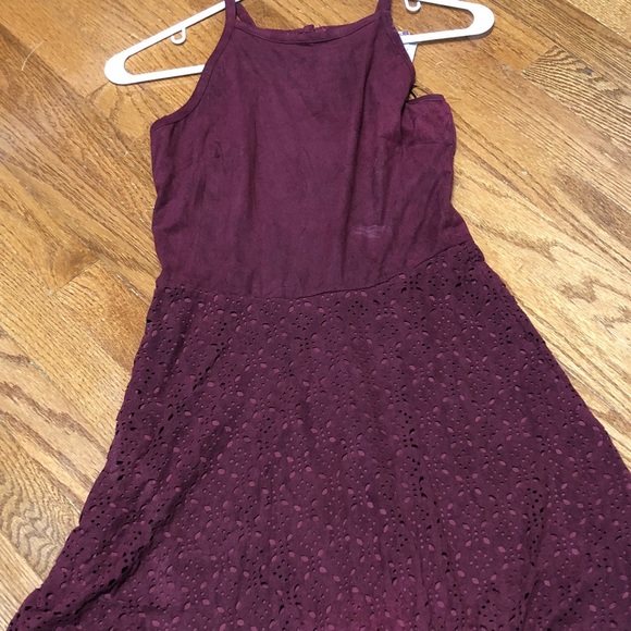 Pink republic maroon suede dress - Picture 2 of 3